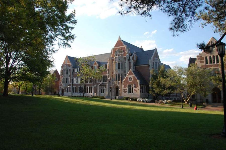 A view of Buttrick Hall from across the quad.